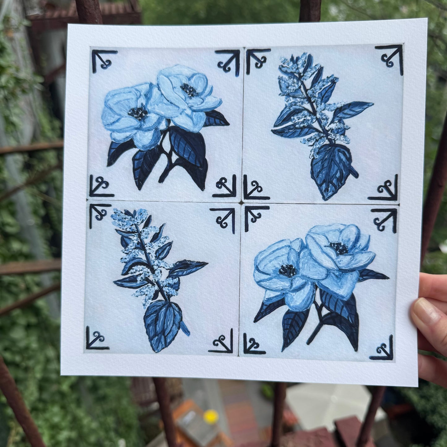 Gardenias on the Tile Print