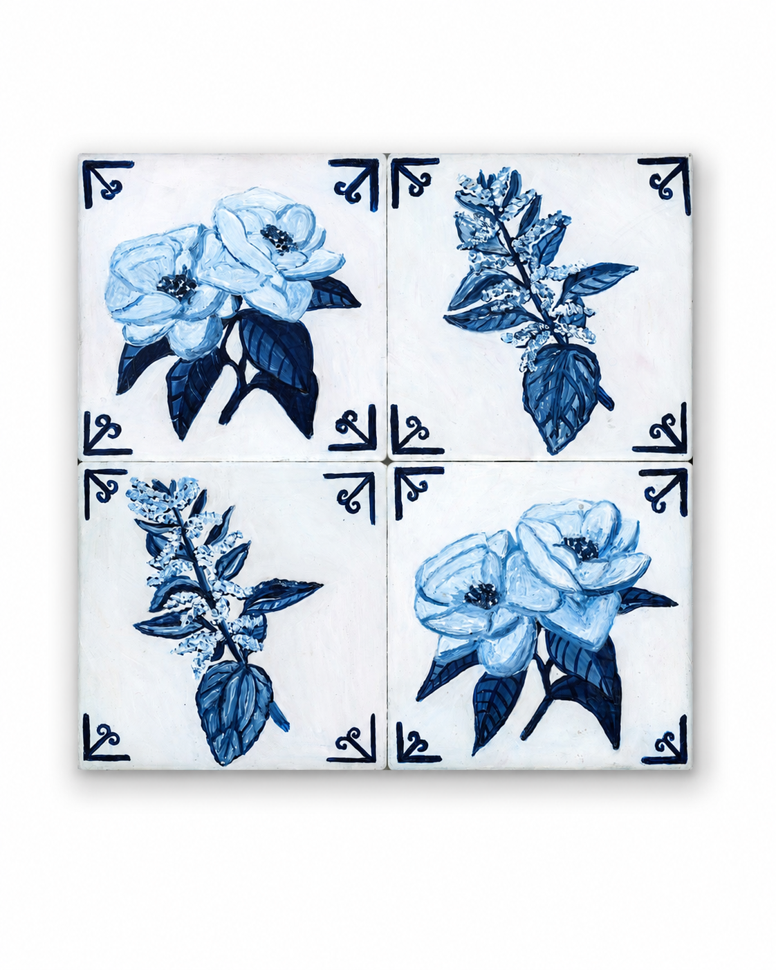 Gardenias on the Tile - 4 Tile Panel