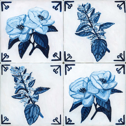 Gardenias on the Tile Print