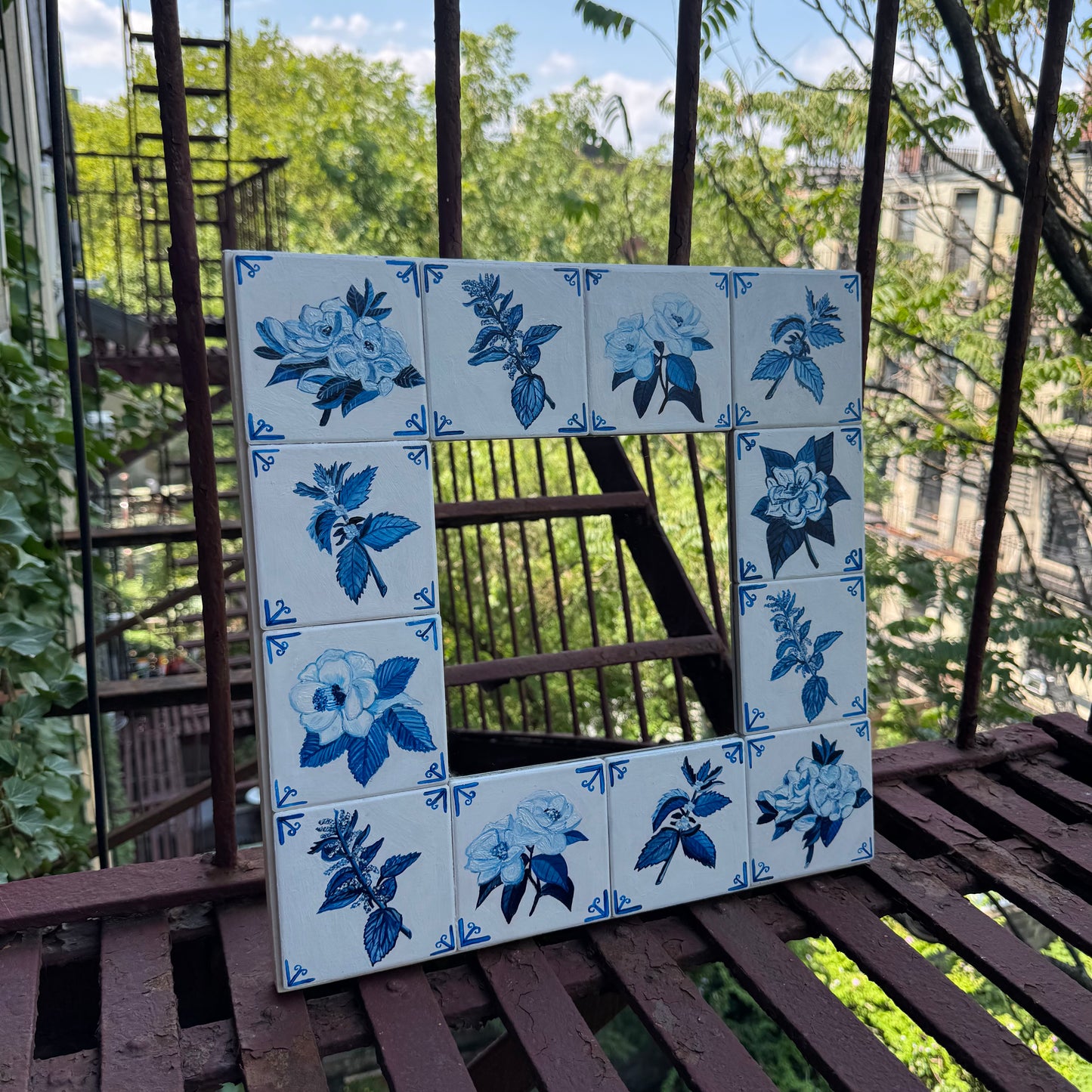 Gardenias on the Tile Mirror
