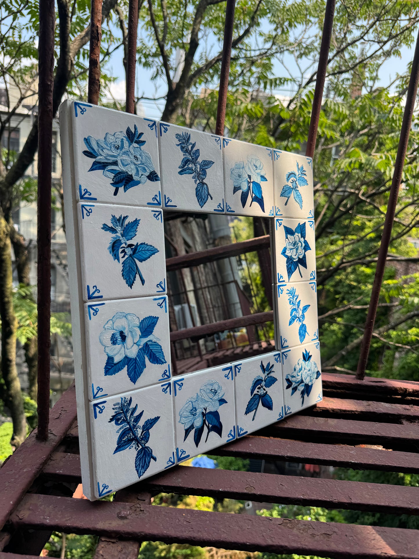 Gardenias on the Tile Mirror